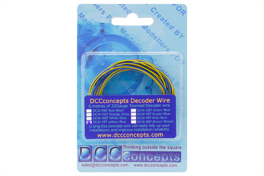 DCC Concepts Twin Decoder Wire Stranded 6M (32G) Yellow/Blue* DCC Concepts TRAINS - DCC