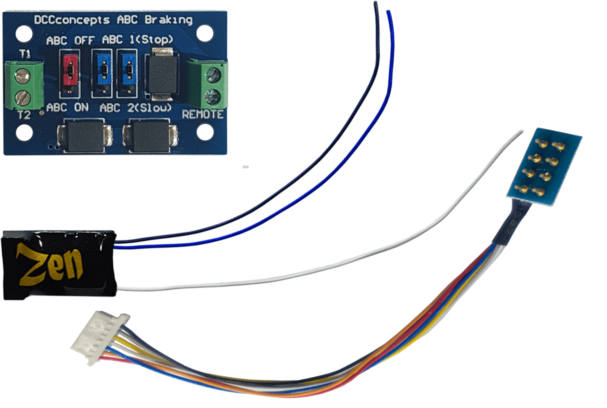 DCC Concepts Zen Black 4 Function Decoder W/8 Pin Harness + 1X ABC Module DCC Concepts TRAINS - DCC