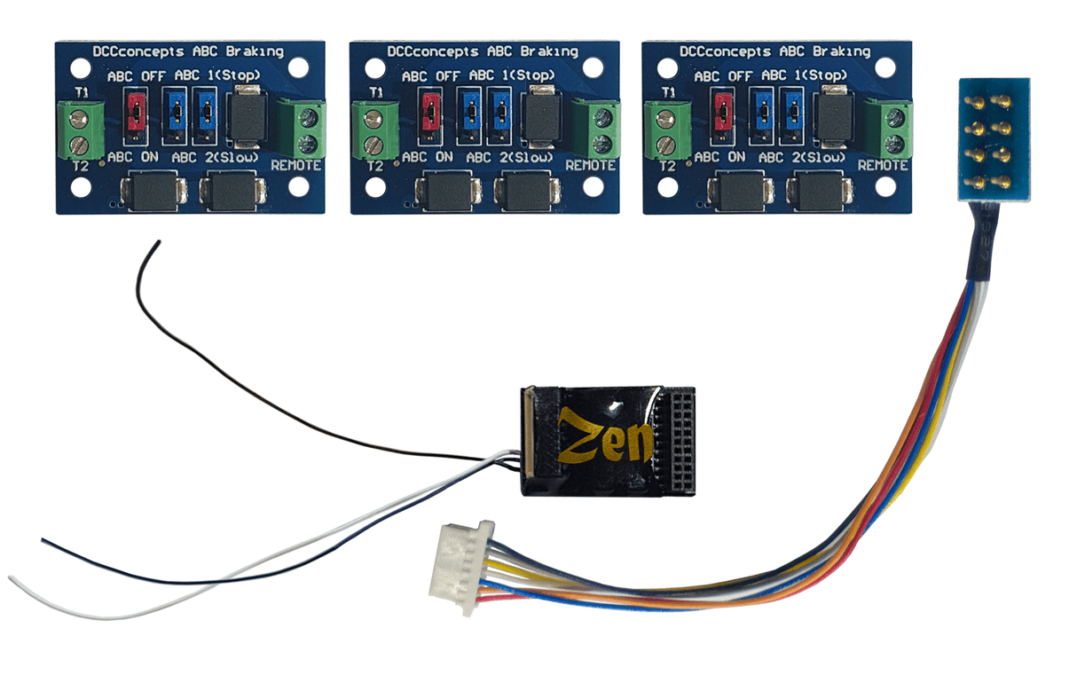 DCC Concepts Zen Black Shuttle Pack 6 Function Decoder + 3X ABC Modules DCC Concepts TRAINS - DCC