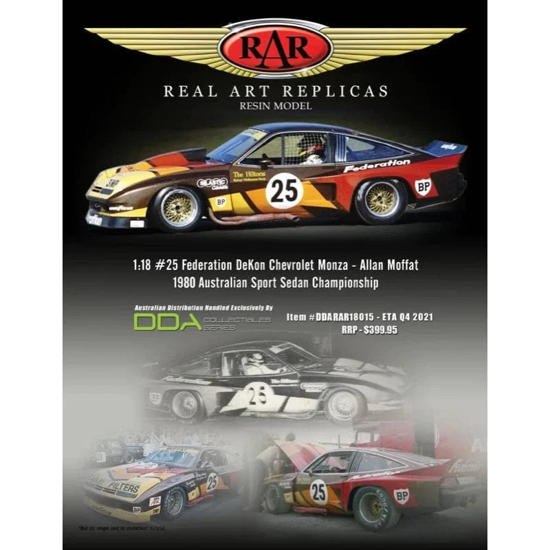 DDA 1/18 #25 Chevy Monza Allan Moffat Federation DeKon 1976 Australian Sport Sedan Champion Resin - Hobbytech Toys