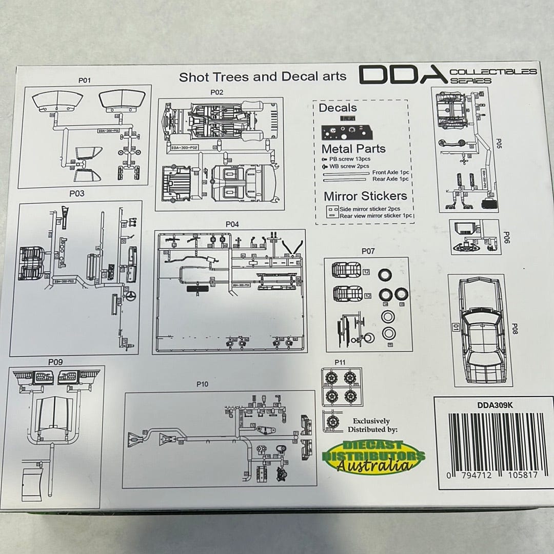 DDA 309K 1/24 Holden HQ Blown 4 Door Slammed Plastic Model Kit - Hobbytech Toys