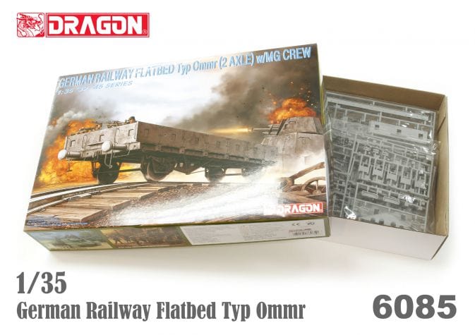 Dragon 1/35 German Railway Flatbed Typ Ommr (2 Axle) w/MG Crew Plastic Model Kit Dragon Models PLASTIC MODELS