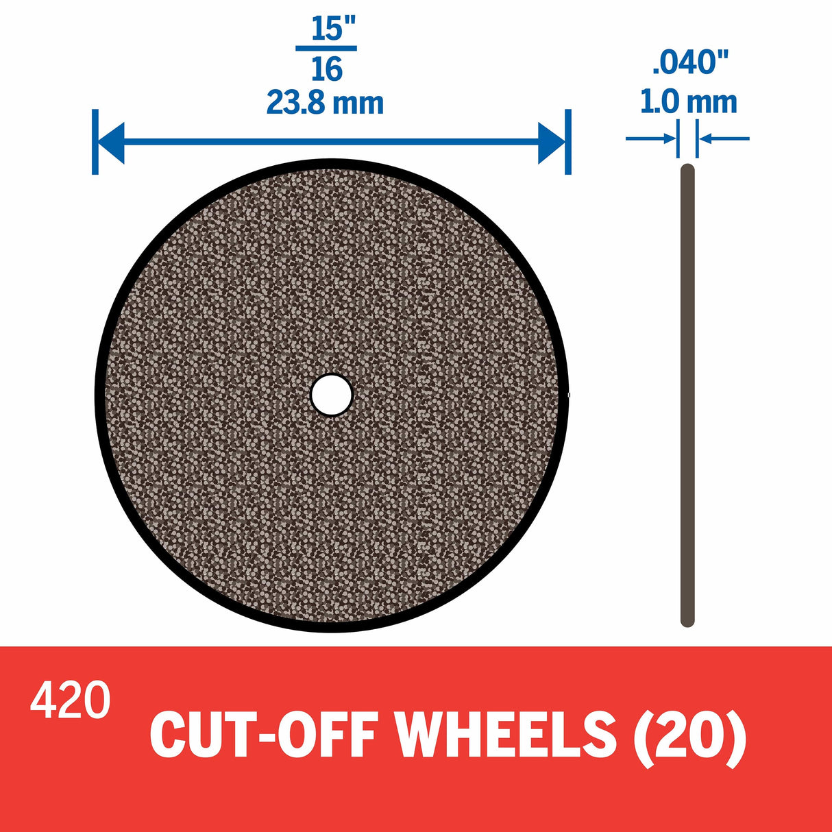 Dremel Reinforced Cut Off Wheels 24mm (420) - 20 Pack - Hobbytech Toys