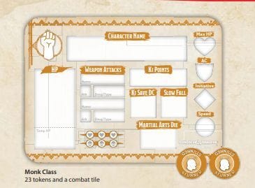 Dungeons & Dragons Class Token Set Monk Gale Force Nine DUNGEONS & DRAGONS