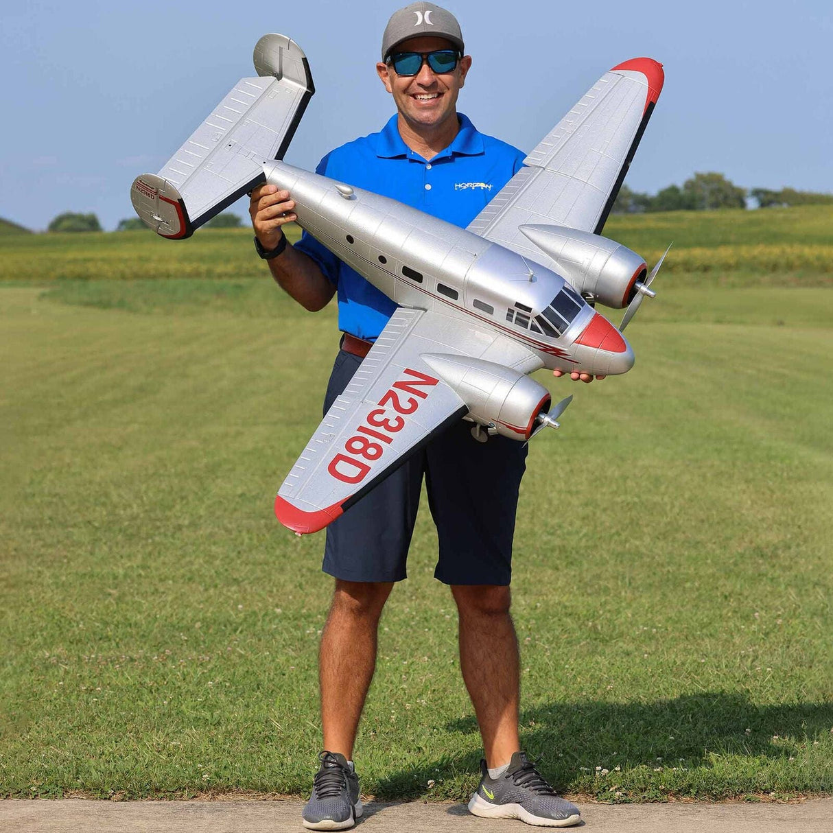 E-Flite Twin Beech D18 1.5m RC Plane, BNF Basic - Hobbytech Toys