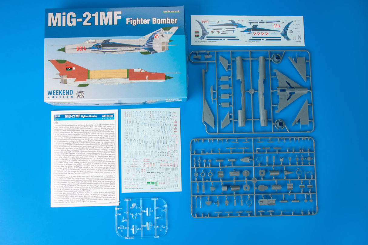 Eduard 7451 1/72 MiG-21MF Fighter-Bomber Plastic Model Kit Eduard PLASTIC MODELS