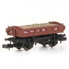 EFE Rail E87539 N 14T Mermaid Side Tipping Ballast Wagon BR Departmental Gulf Red - Hobbytech Toys