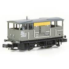 EFE Rail E87542 N BR 20T Shark Ballast Plough Brake Van BR Engineers Grey & Yellow - Hobbytech Toys