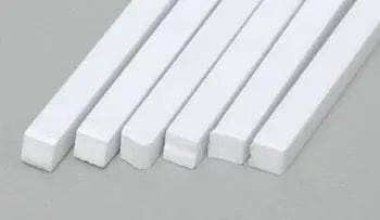 Evergreen 186 Styrene 14" Strips 3.2x3.2mm / .125x.125" (6pcs) Evergreen Styrene SUPPLIES