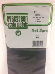 Evergreen Black Styrene Sheets .01X6X12 (4) - Hobbytech Toys