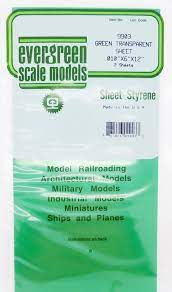 Evergreen Green Transparent Sheet .01X6X12 (2) - Hobbytech Toys