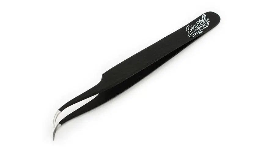 Excel 30420 4.5 Inch Slant Point Tweezers Black Excel TOOLS