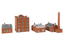 Faller 231707 N Factory Complex Kit - Office, Boiler House, 2 Factory Buildings and Wall - Hobbytech Toys