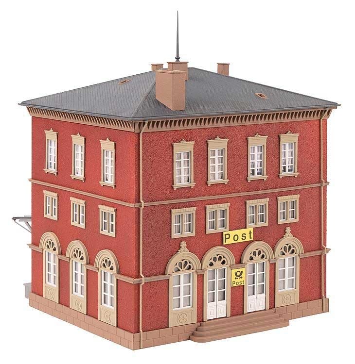 Faller Gmbh HO Brick Post Office - Kit - 7-1/2 x 7-11/16 x 8-1/2in 19 x 19.5 x 21.5cm Faller Gmbh TRAINS - HO/OO SCALE