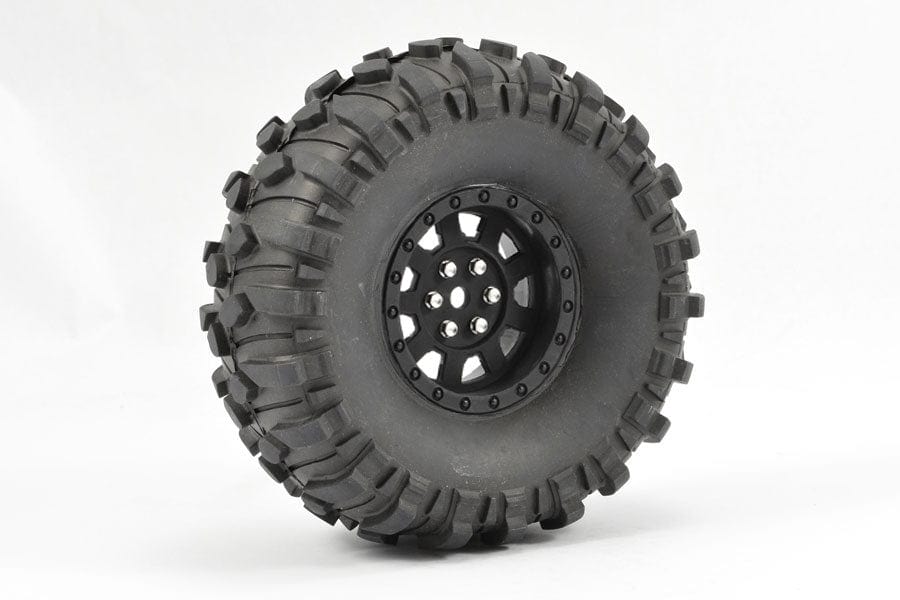 Fastrax 1/10 Crawler Boxer 1.9 Mounted Scale Wheel Black (2pcs) Fastrax RC CARS - PARTS