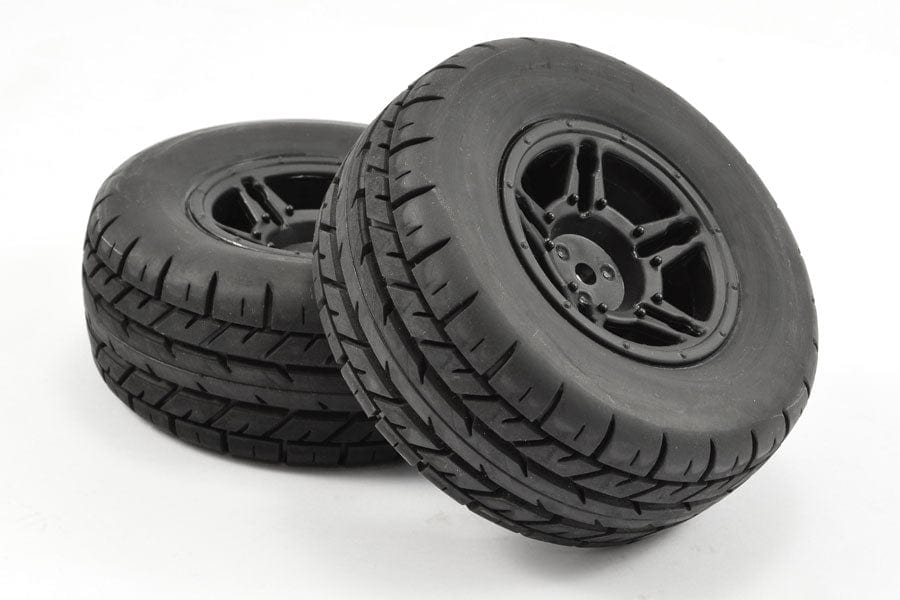 Fastrax 1/10 Sc Eagle Mounted 5-Spoke Black (Slash Rr/Blitz) (2pcs) Fastrax RC CARS - PARTS