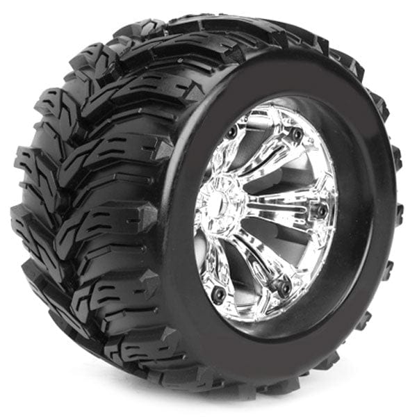 Fastrax 1/8 Mt Arrow Mounted 6-Spoke Chrome 1/2inOffset(2) Fastrax RC CARS - PARTS