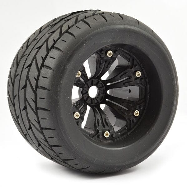 Fastrax 1/8 Mt Eagle Mounted 6-Spoke Black 1/2inOffset(2) Fastrax RC CARS - PARTS