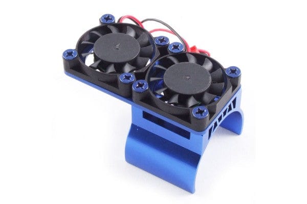 Fastrax Blue Aluminium Twin Fan Motor Heatsink Fastrax RC CARS - PARTS