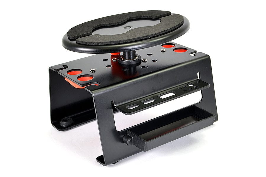 Fastrax Deluxe Aluminium Rotating RC Car Maintenance Stand Black - Hobbytech Toys