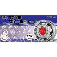 Fujimi 1/32 Steel Wheel for 10t 22.5inch (Wheel-07) Plastic Model Kit - Hobbytech Toys