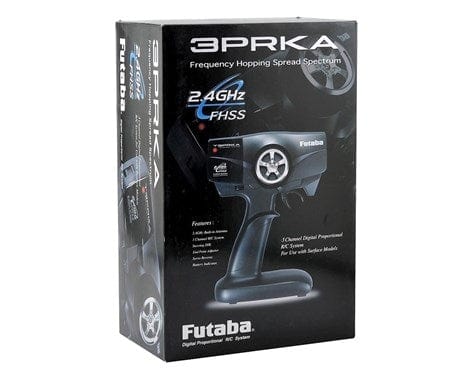 Compact 3-channel 2.4GHz radio control system with R203GH receiver for versatile RC applications by Futaba.