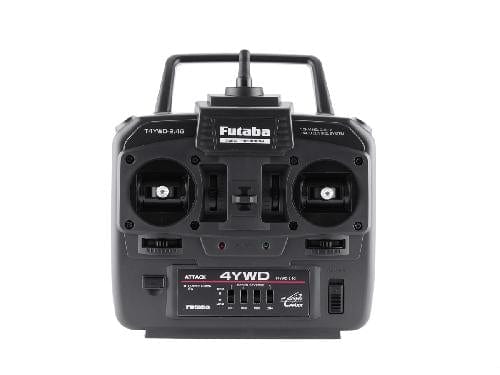 Futaba 4YWD with R214GFE 2.4Ghz Tx/Rx, a high-performance radio gear for remote-controlled devices.