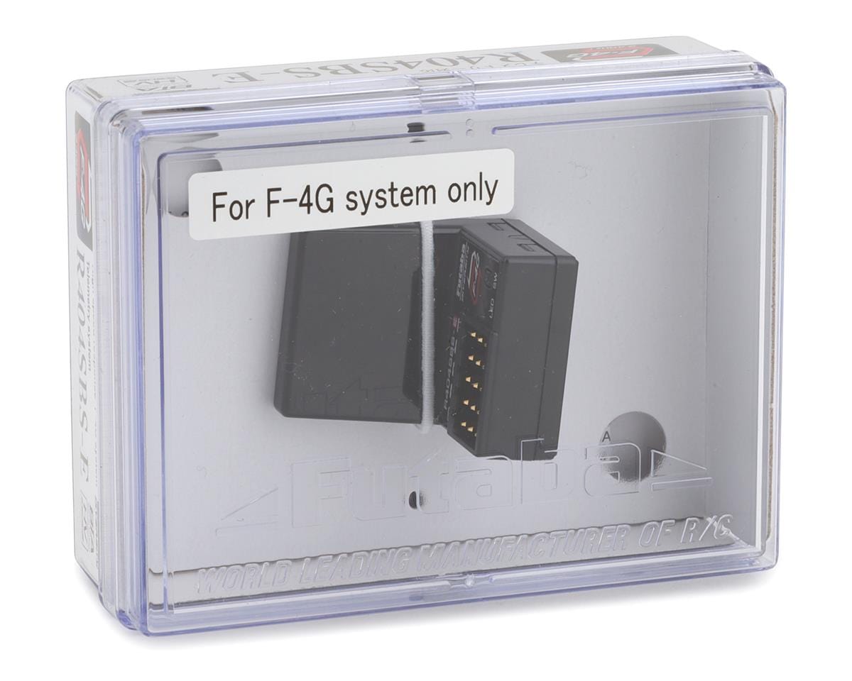 Compact Futaba R404SBS-E F-4G T-FHSS 4-Channel 2.4Ghz Telemetry Receiver for radio control modelling applications.