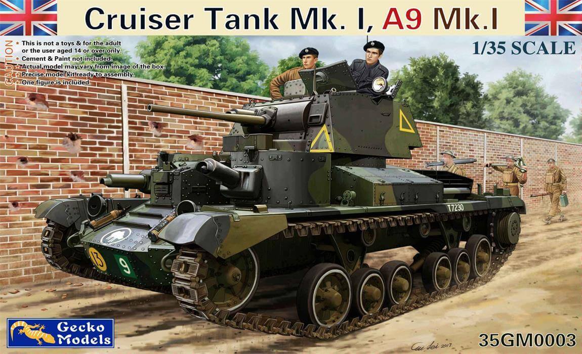 Gecko 35GM0003 1/35 Cruiser Tank Mk. I, A9 Mk.1 Plastic Model Kit Gecko Models PLASTIC MODELS