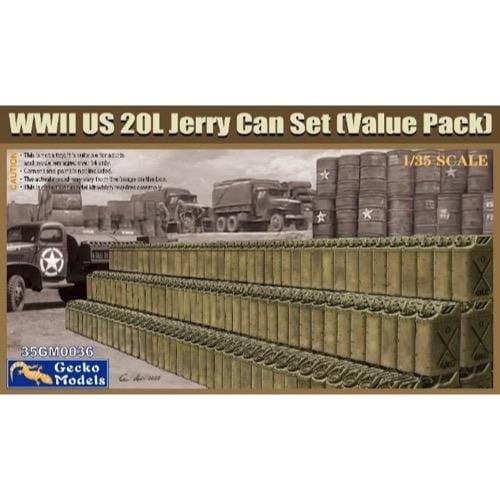 Gecko GM35036 1/35 WWII US 20L Jerry Can Set Plastic Model Kit Gecko Models PLASTIC MODELS