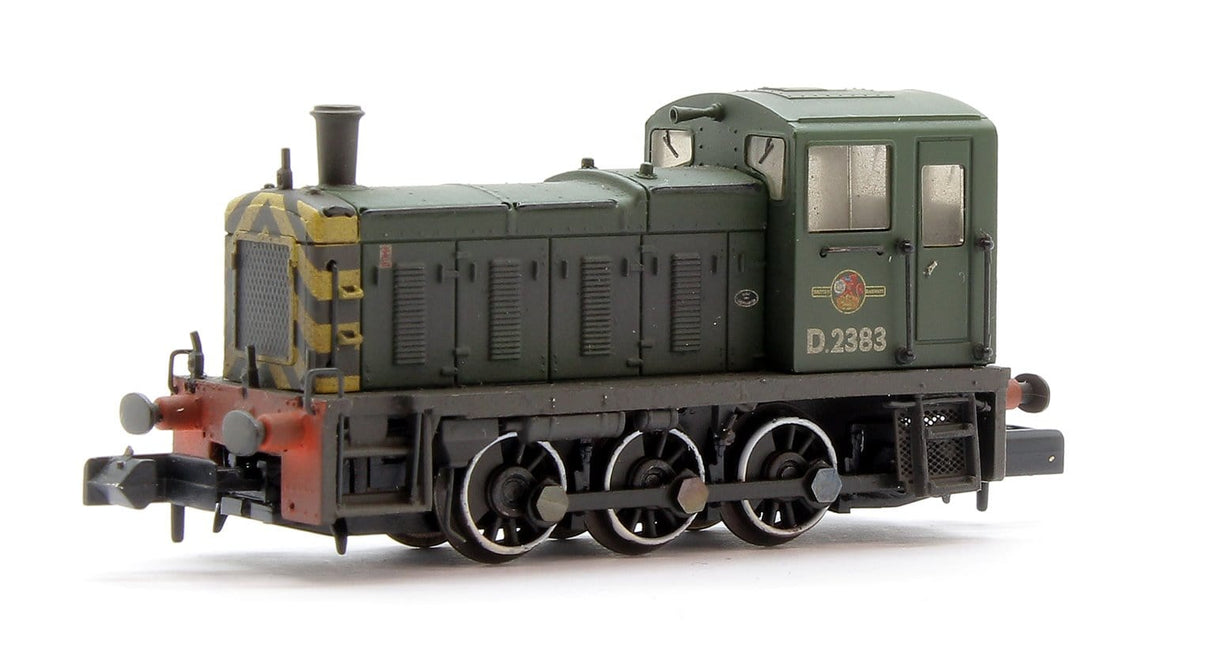Graham Farish N BR Class 03 D2383 Green Wasp Stripes Diesel Shunter Weathered Graham Farish TRAINS - N SCALE