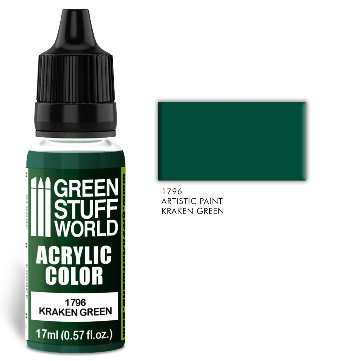 Green Stuff World 1796 Kraken Green Acrylic 17ml Green Stuff World PAINT, BRUSHES & SUPPLIES
