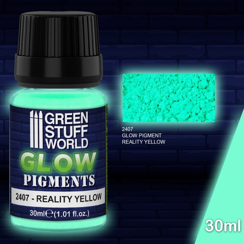 Green Stuff World 2407 Glow Pigments Reality Yellow 30ml Green Stuff World PAINT, BRUSHES & SUPPLIES