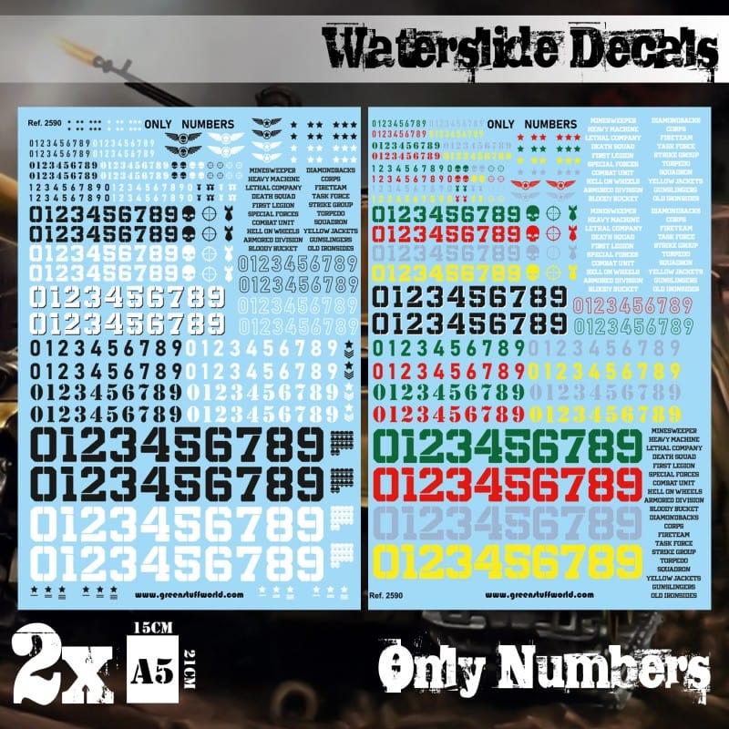 Green Stuff World 2590 Decal sheets - ONLY NUMBERS Green Stuff World PAINT, BRUSHES & SUPPLIES