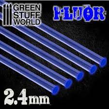 Green Stuff World Acrylic Rods - Round 2.4 mm Fluor BLUE - Hobbytech Toys