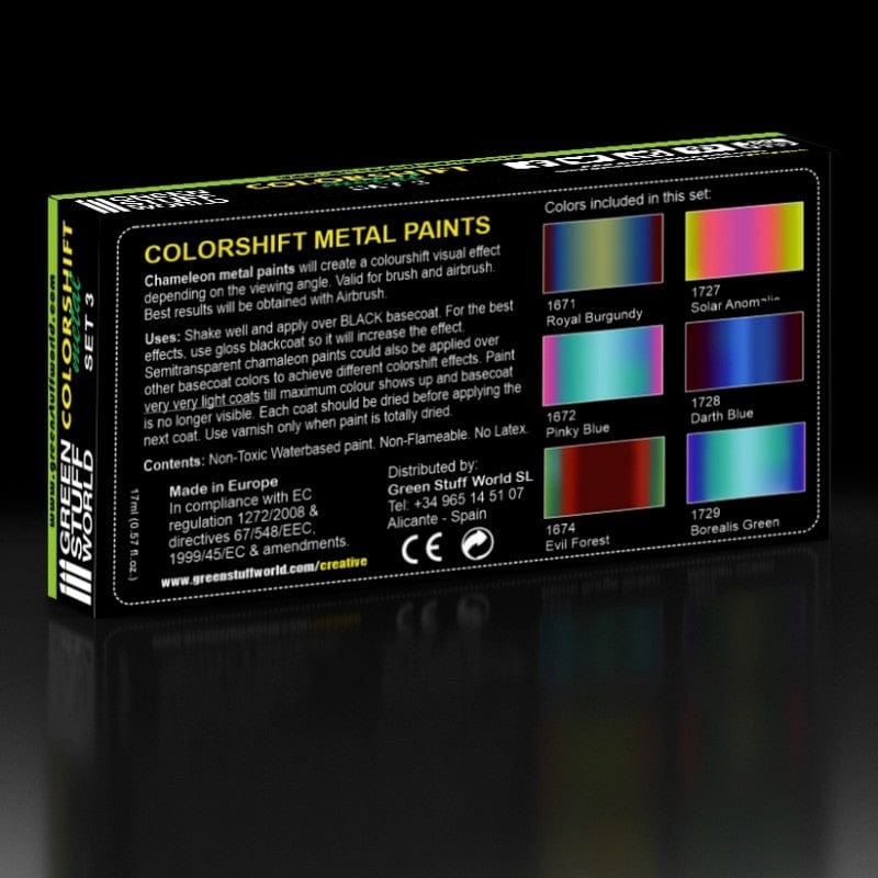 Green Stuff World Chameleon Colorshift Metal Acrylic Paint Set 3 Green Stuff World PAINT, BRUSHES & SUPPLIES