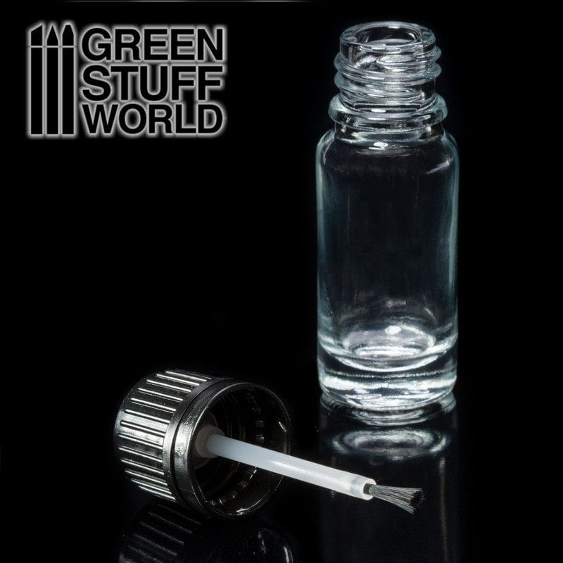 Green Stuff World Empty Glass Jar W/Brush Green Stuff World PAINT, BRUSHES & SUPPLIES
