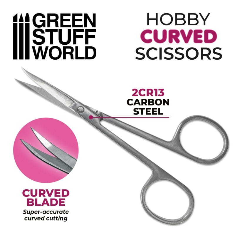 Green Stuff World Hobby Scissors - Curved Tip - Hobbytech Toys