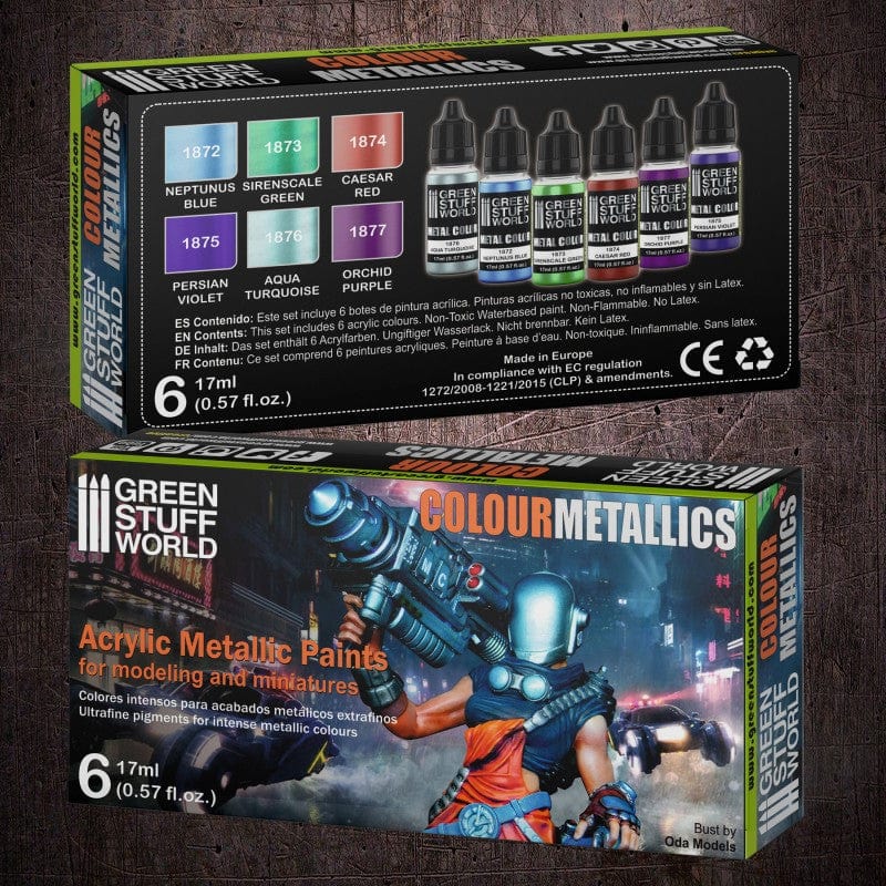 Green Stuff World Metallic Paint Set Colours (6) Green Stuff World PAINT, BRUSHES & SUPPLIES