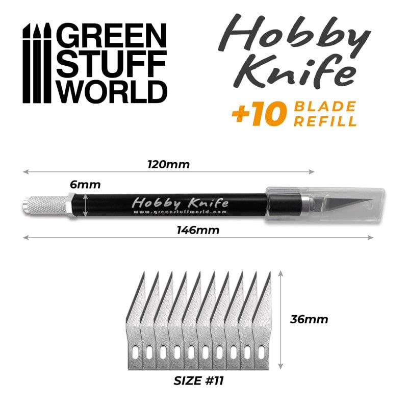 Green Stuff World Professional Metal HOBBY KNIFE with spare blades - Hobbytech Toys