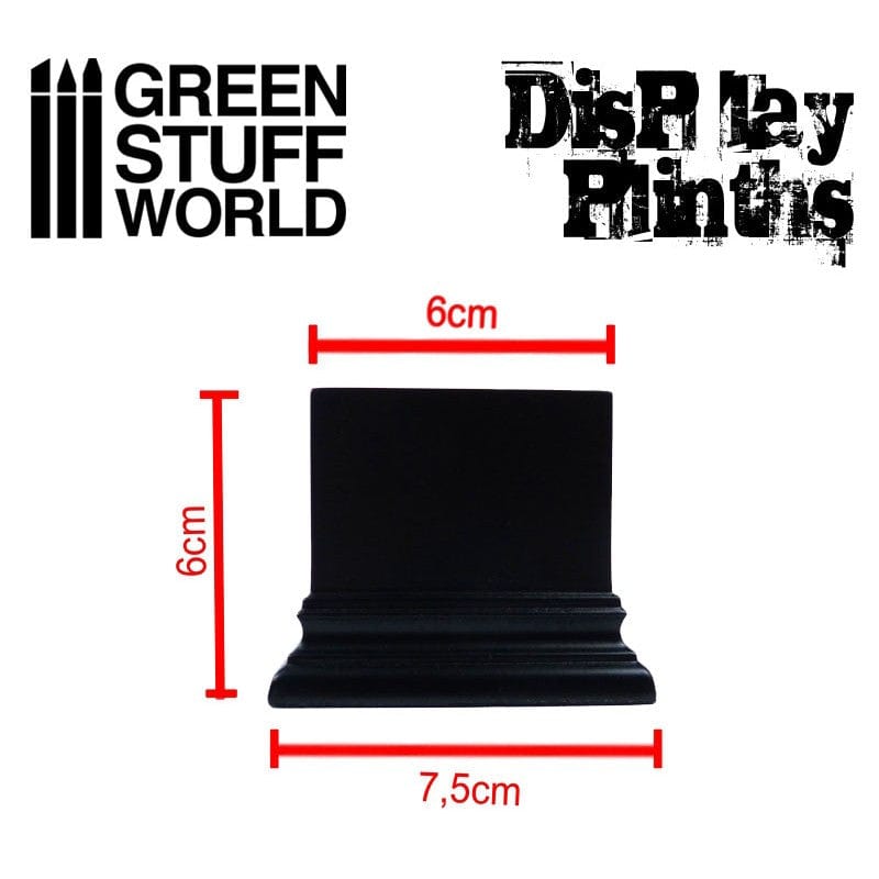 Green Stuff World Square Top Display Plinth 6X6Cm Black Green Stuff World TRAINS - SCENERY