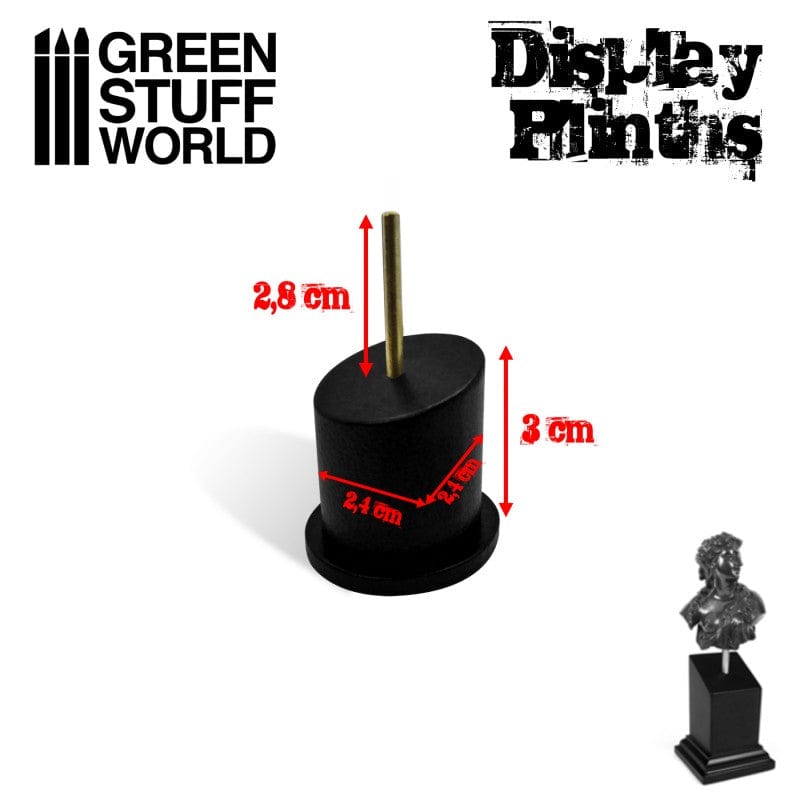 Green Stuff World Tapered Round Bust Plinth 25x25mm Black Green Stuff World PLASTIC MODELS