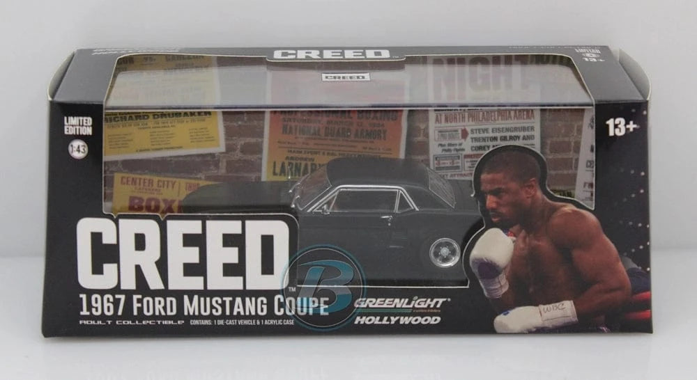 Greenlight 1/43 Creed (2015) Adonis Creeds 1967 Ford Mustang Coupe Movie - Hobbytech Toys