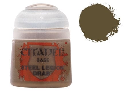 GW 21-17 Citadel Base Steel Legion Drab Games Workshop PAINT, BRUSHES & SUPPLIES