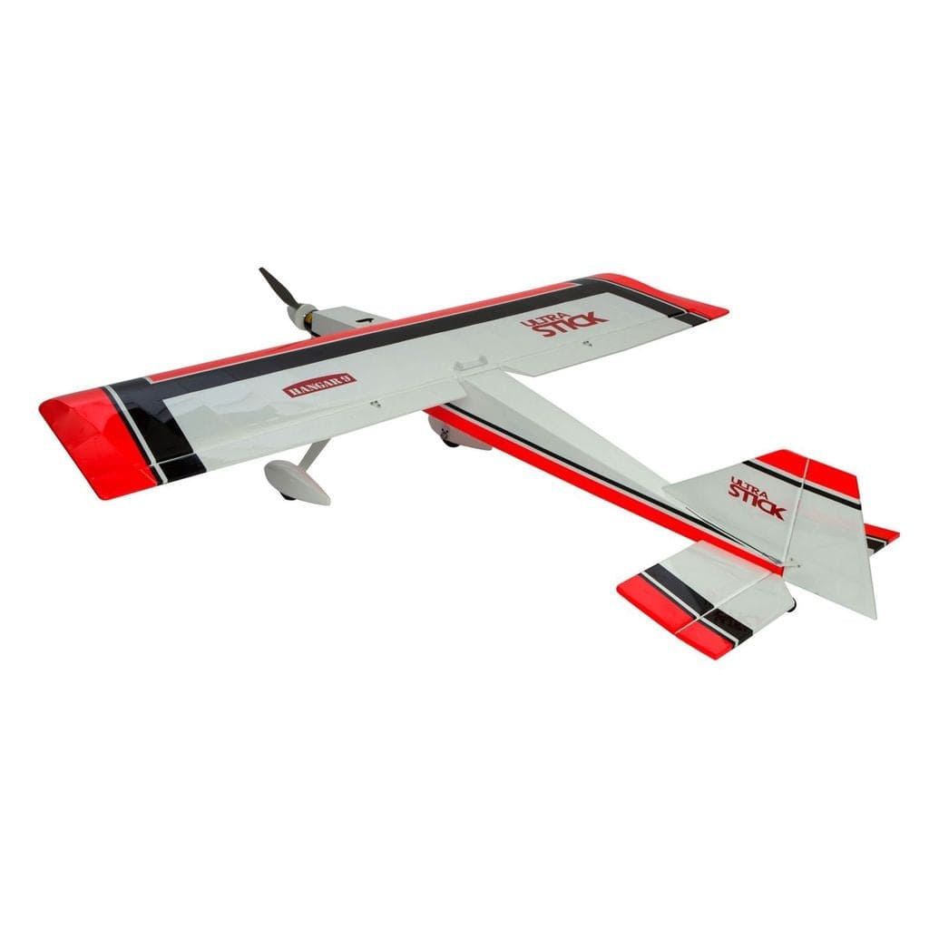 Hangar 9 Ultra Stick 10cc RC Plane ARF, a versatile and aerodynamic model aircraft with a sleek red and grey design.