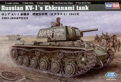 Hobby Boss 1/48 Russian Kv -1S Ehkranami Tank Hobby Boss PLASTIC MODELS