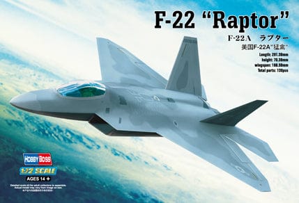 Hobby Boss 1/72 80210 F-22 Raptor Hobby Boss PLASTIC MODELS