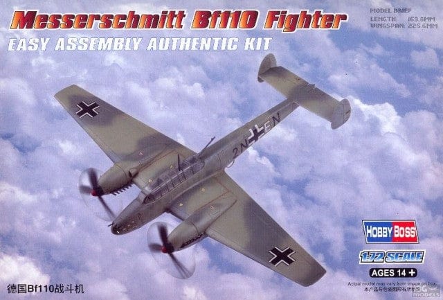 Hobby Boss 1/72 Messerschmitt Bf110 Fighter Hobby Boss PLASTIC MODELS