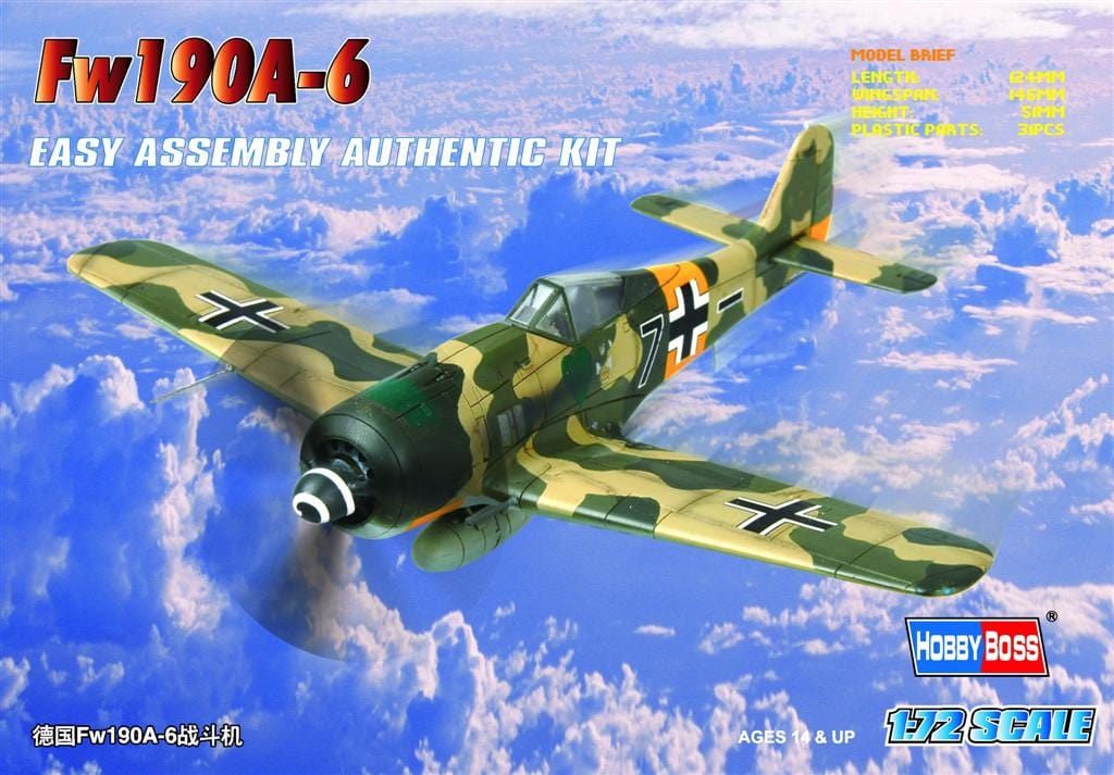 Hobby Boss 80245 1/72 German Fw190A-6 Hobby Boss PLASTIC MODELS