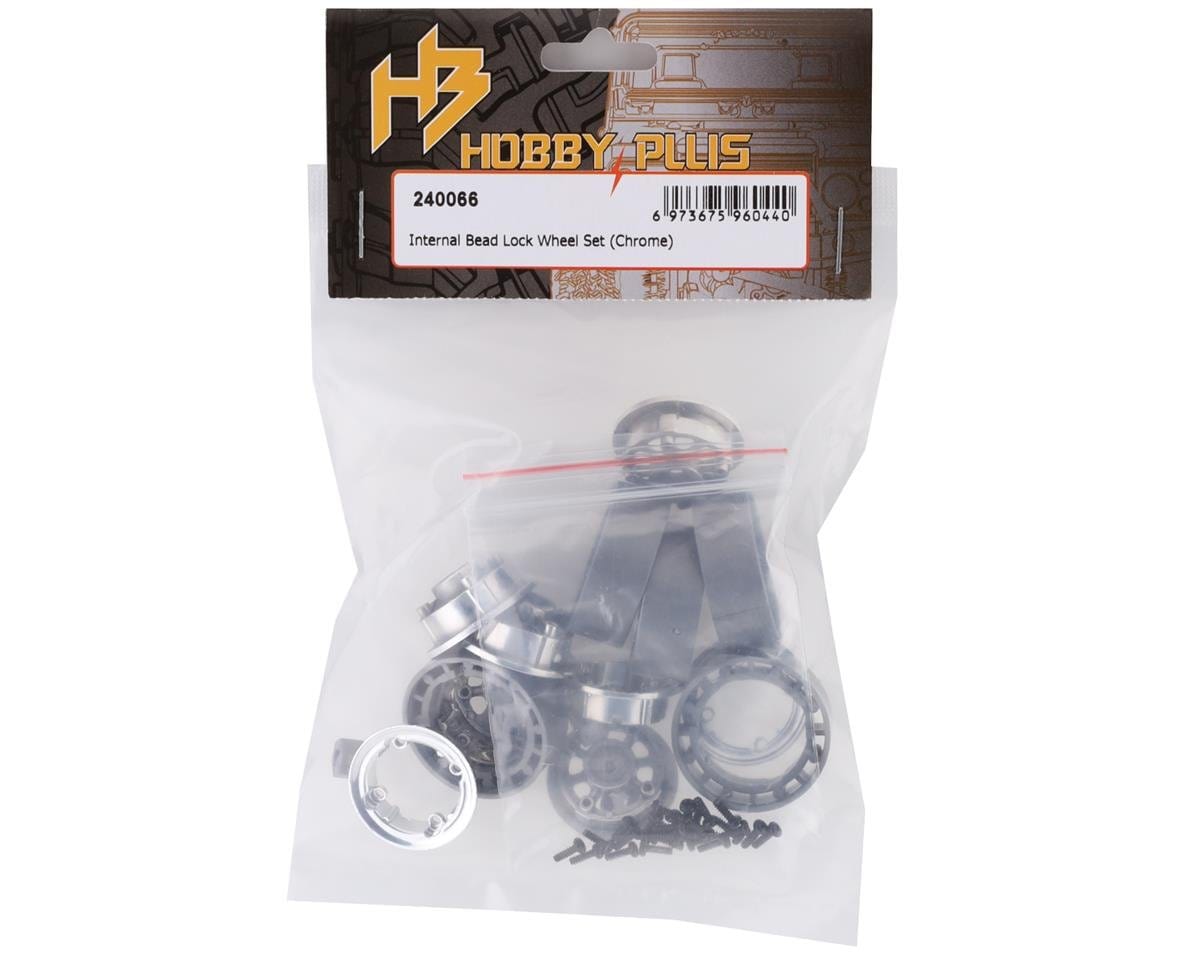 Hobby Plus 240066 Internal Bead Lock Wheel Set (Chrome) - Hobbytech Toys